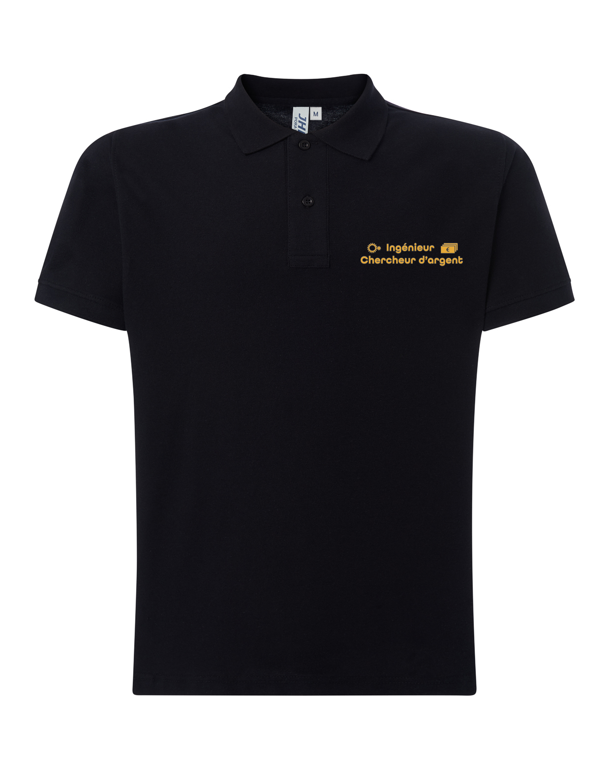 Polo noir Ingénieur chercheur d'argent