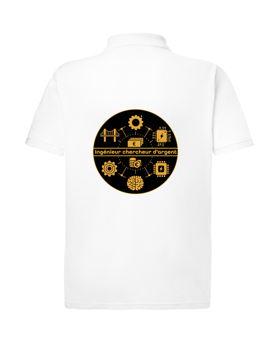 Polo blanc Ingénieur chercheur d'argent