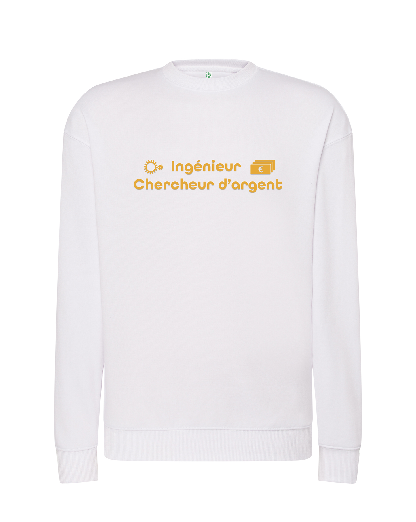 Sweat sans capuche blanc Ingénieur chercheur d'argent