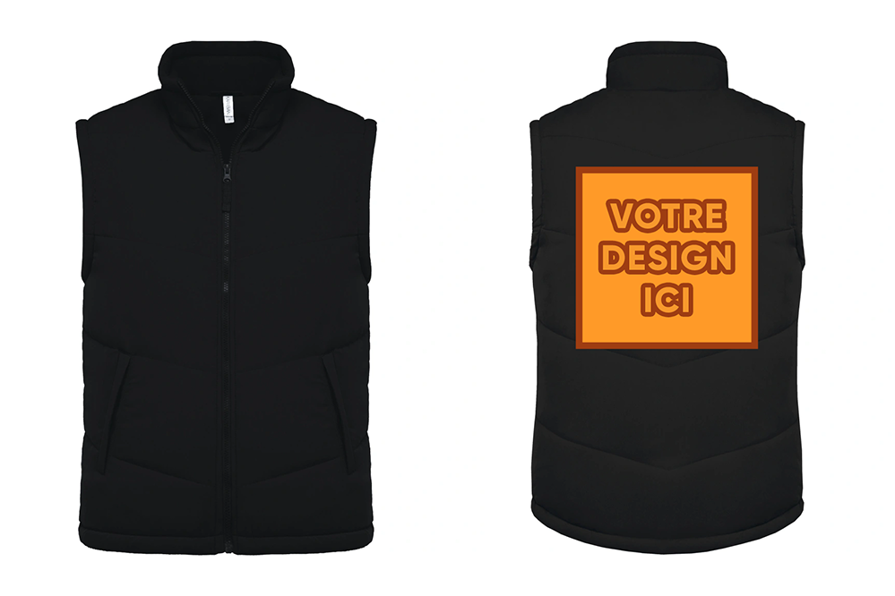 Doudoune kariban sans manche : Personnalisation dos