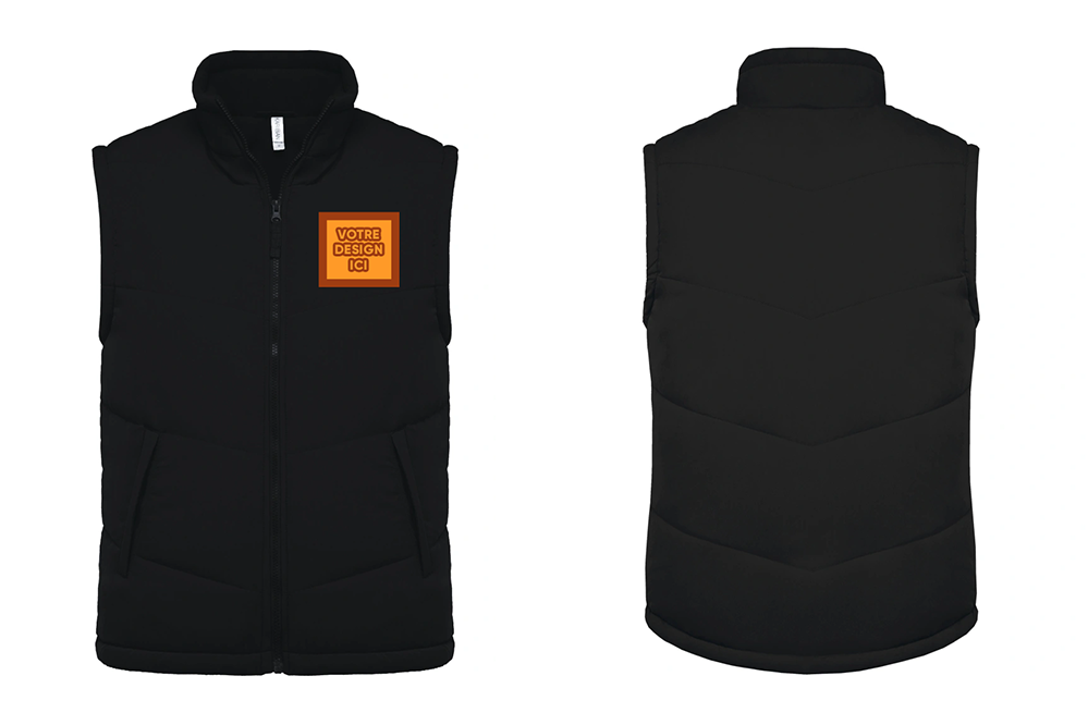 Doudoune sans manche : Personnalisation avant coeur