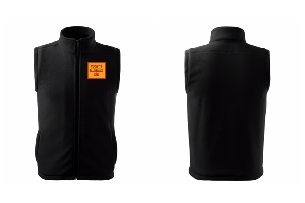 Polaire sans manche : Personnalisation avant coeur