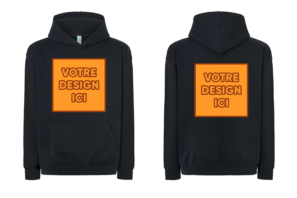Pull Oversize 320 GSM : Personnalisation avant grand et dos