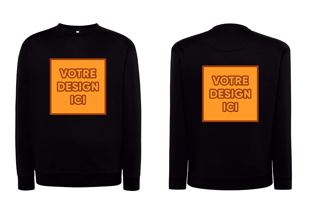 Sweatshirt 290 GSM : Personnalisation avant grand et dos