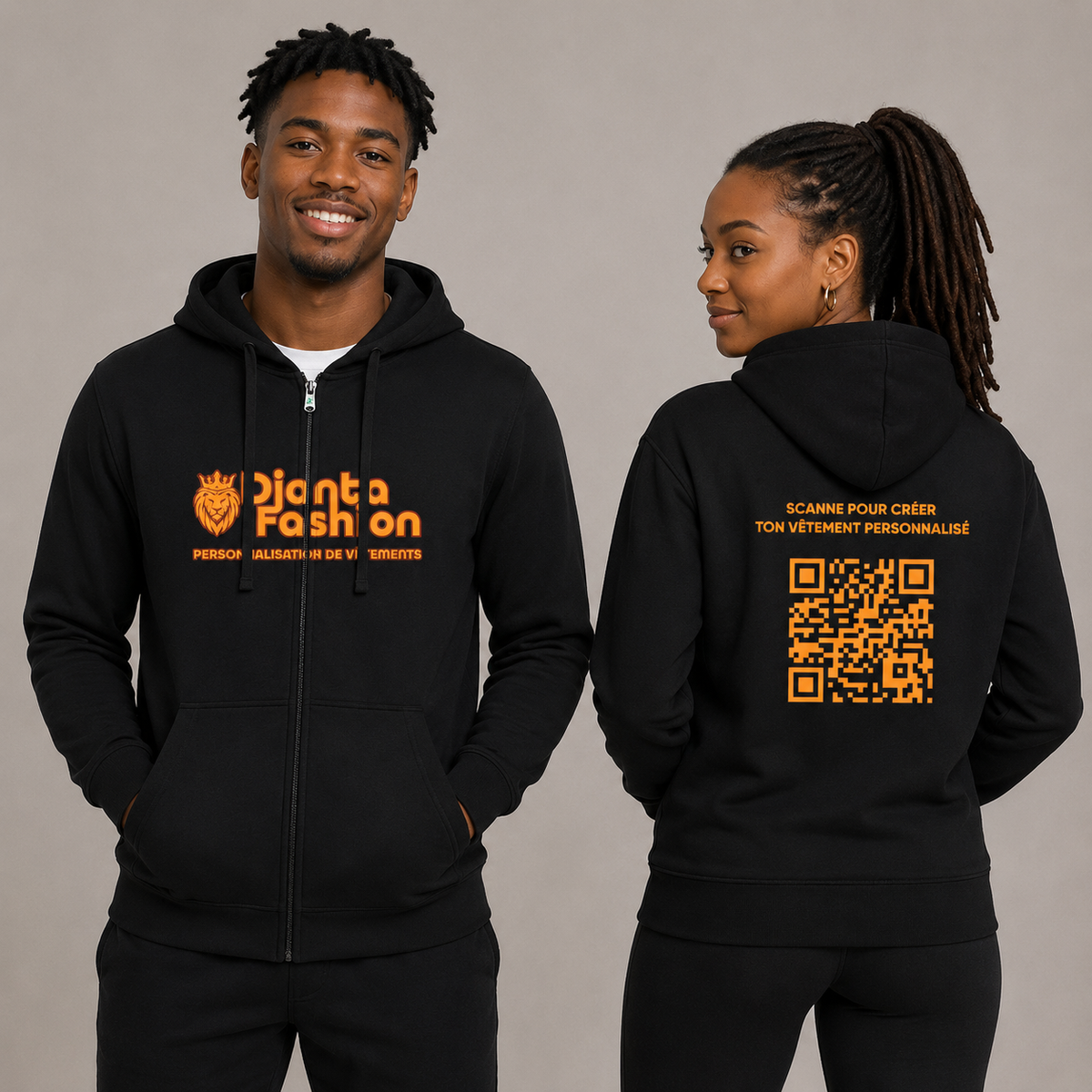 Sweat à capuche zippé à personnaliser