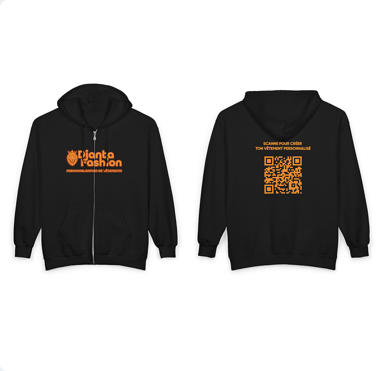Sweat à capuche zippé à personnaliser