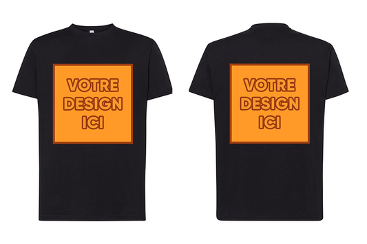 Tshirt 190 GSM : Personnalisation avant grand et dos
