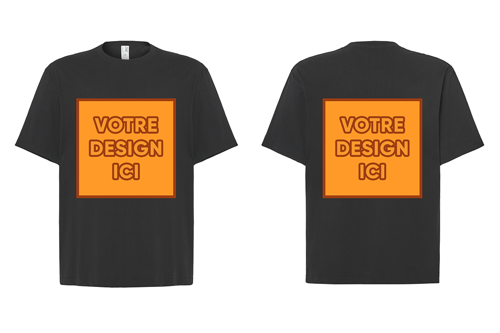 Tshirt Oversize 240 GSM : Personnalisation avant grand et dos
