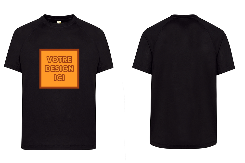 Tshirt Sport Unicolore : Personnalisation avant grand