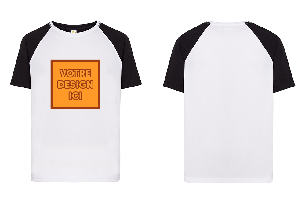 Tshirt Sport Bicolore : Personnalisation avant grand
