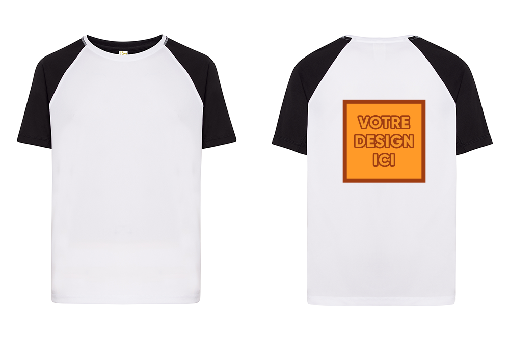 Tshirt Sport Bicolore : Personnalisation dos