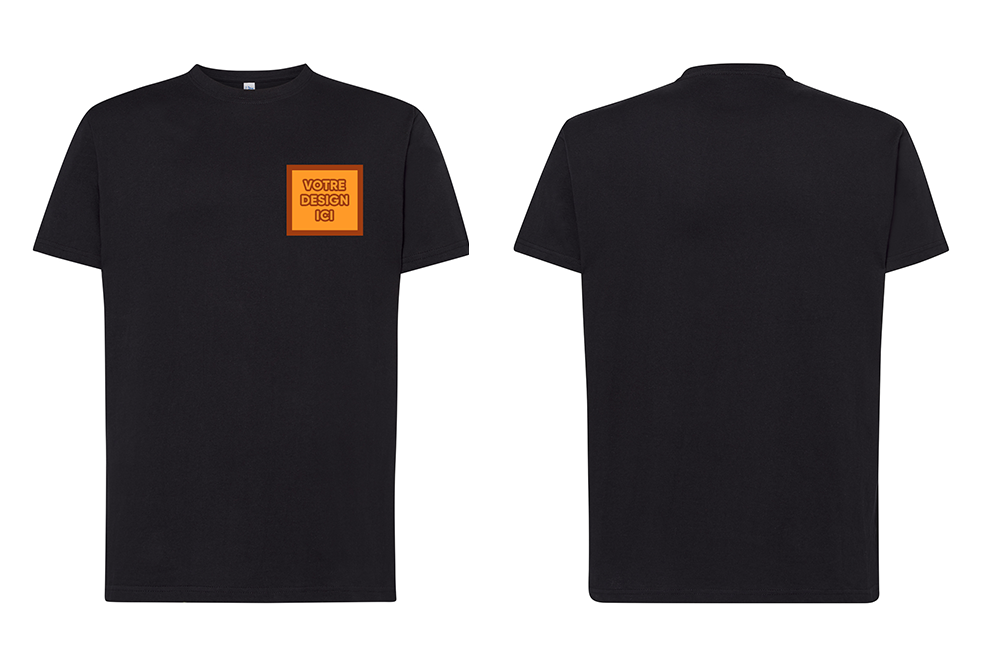 Tshirt 220 GSM : Personnalisation avant coeur
