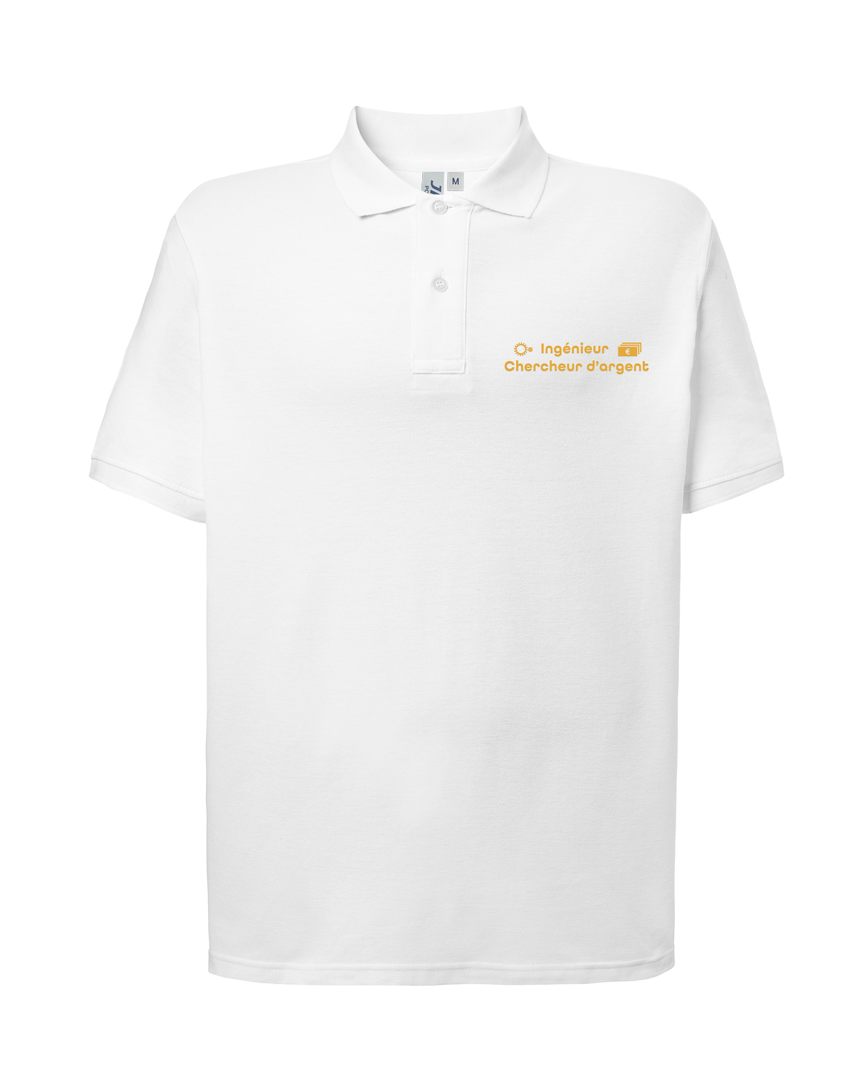 Polo blanc Ingénieur chercheur d'argent