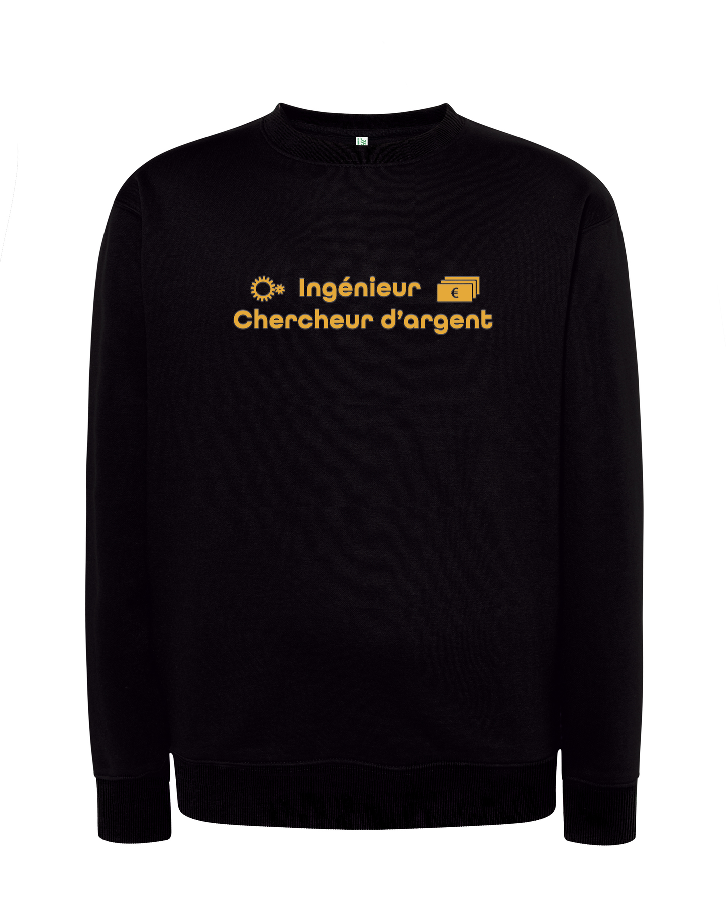 Sweat sans capuche noir Ingénieur chercheur d'argent