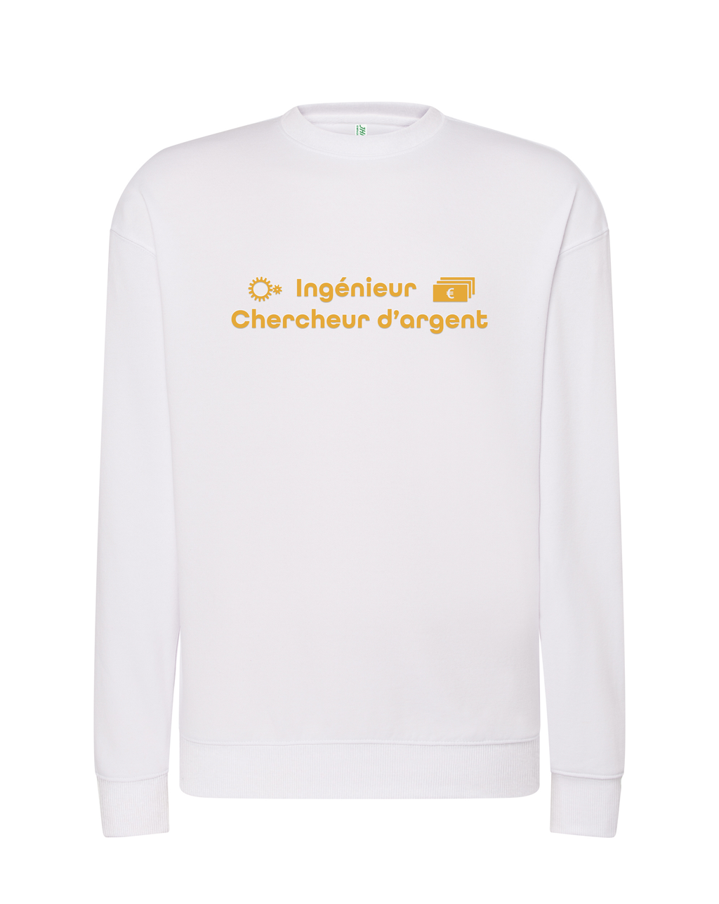 Sweat sans capuche blanc Ingénieur chercheur d'argent