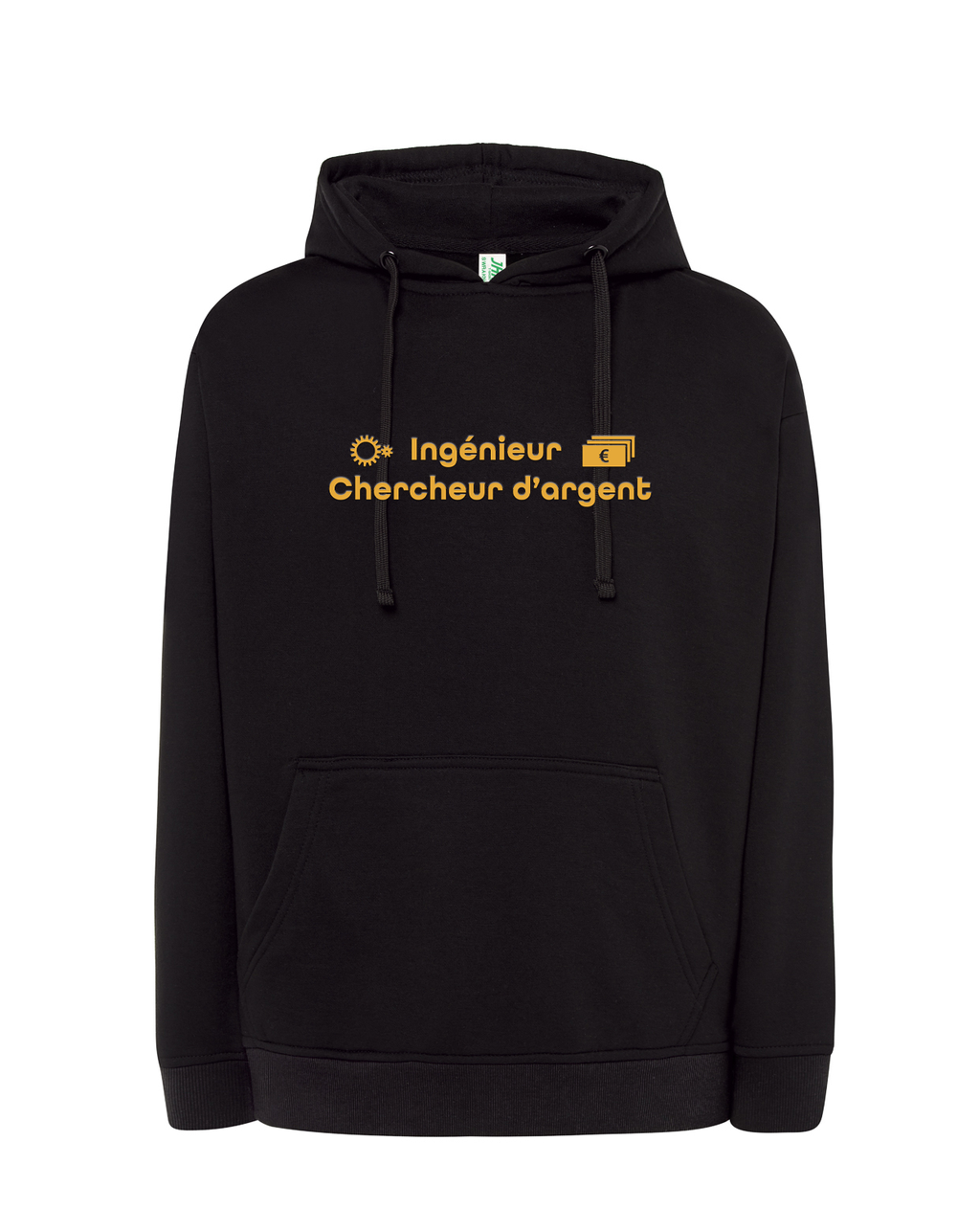 Sweat à capuche noir Ingénieur chercheur d'argent