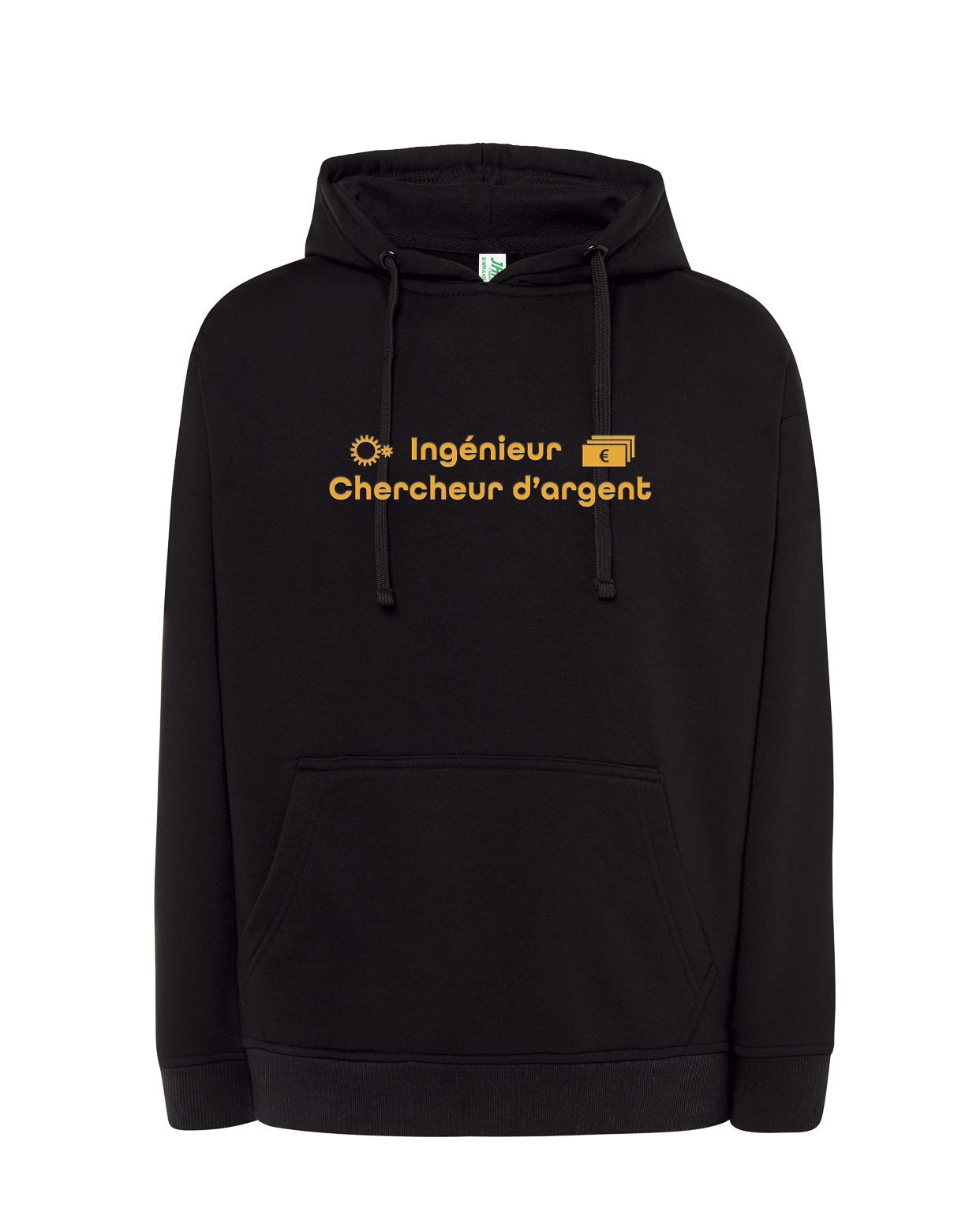 Sweat à capuche noir Ingénieur chercheur d'argent