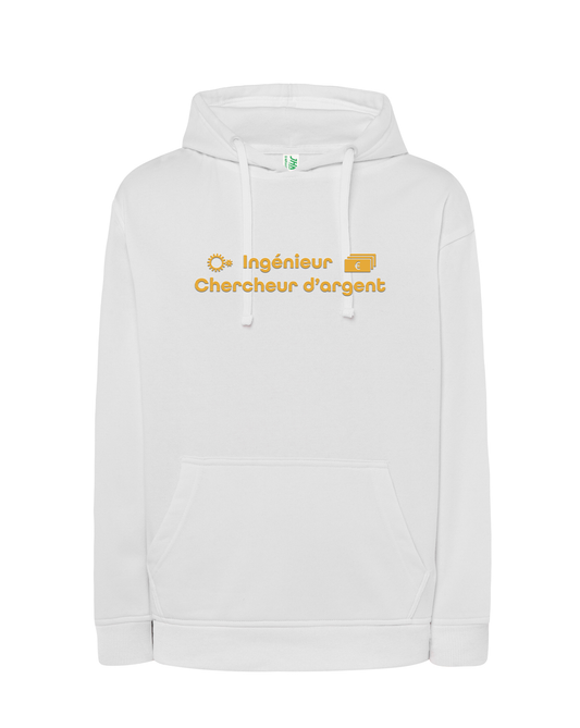 Sweat à capuche blanc Ingénieur chercheur d'argent