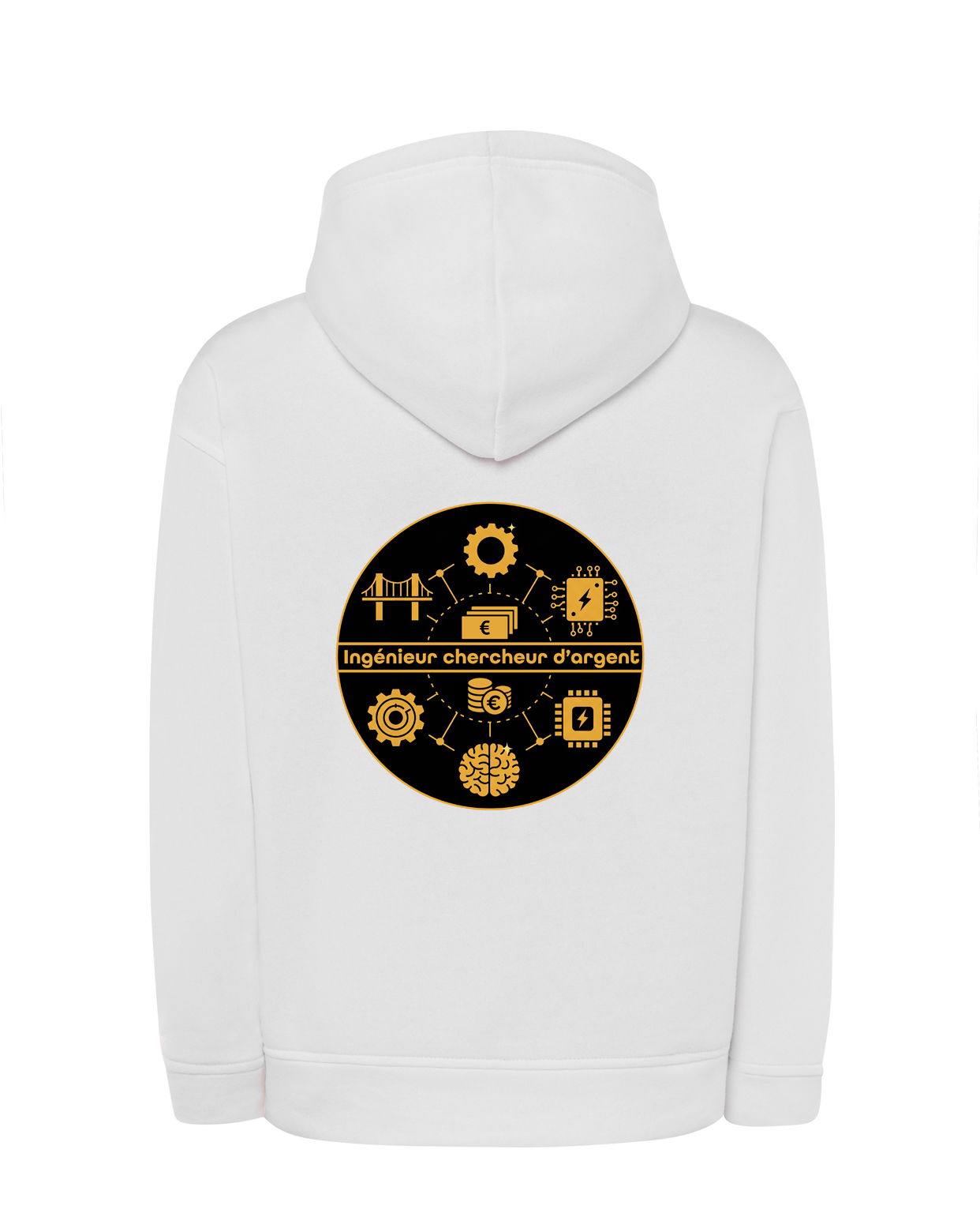 Sweat à capuche blanc Ingénieur chercheur d'argent