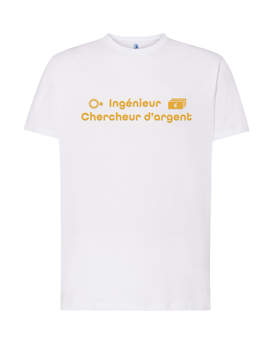 T-shirt blanc Ingénieur chercheur d'argent